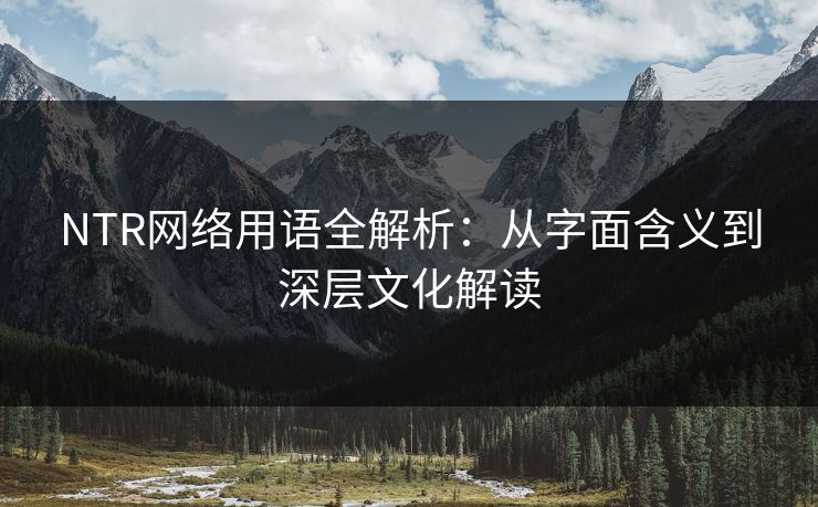 NTR网络用语全解析：从字面含义到深层文化解读
